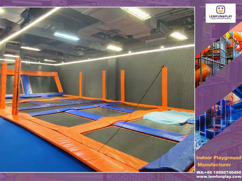 Synthetical Trampoline Park, built by Lemfun&play, is popular among adults and children