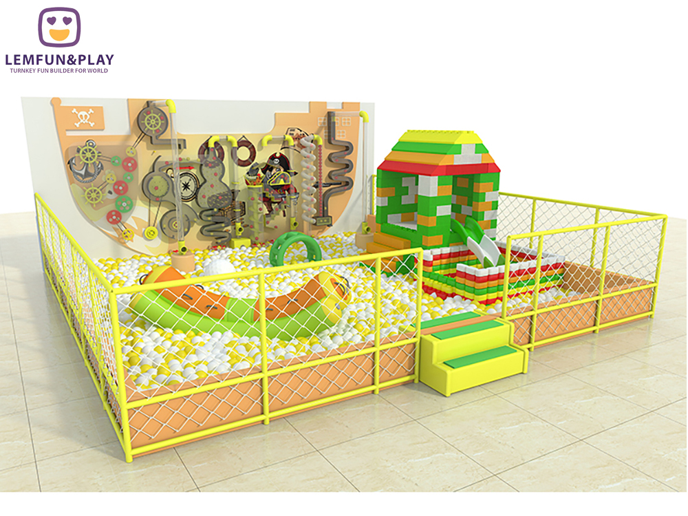  indoor playground Interactive game wall with ball pit