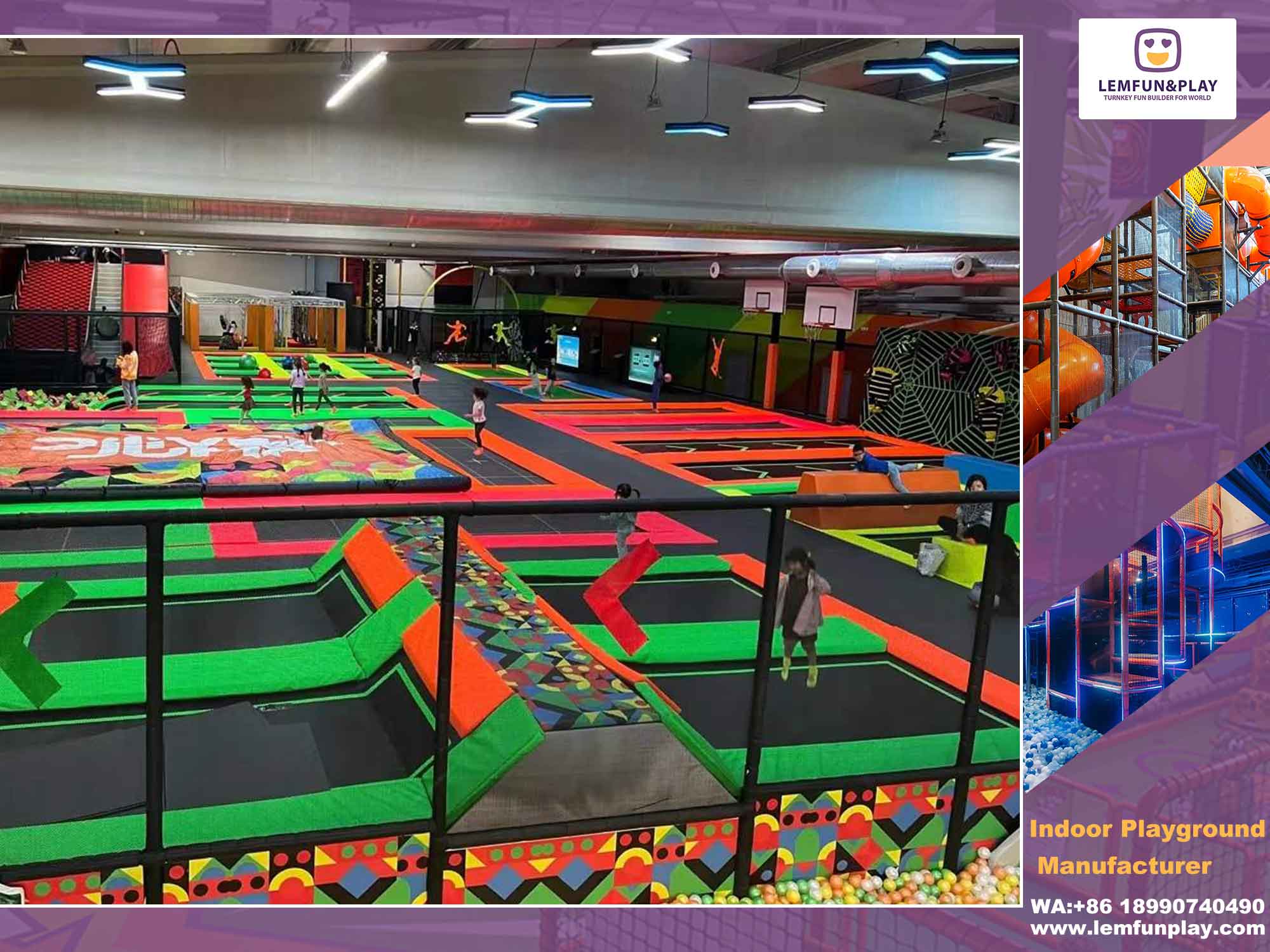 play trampoline park setup cost