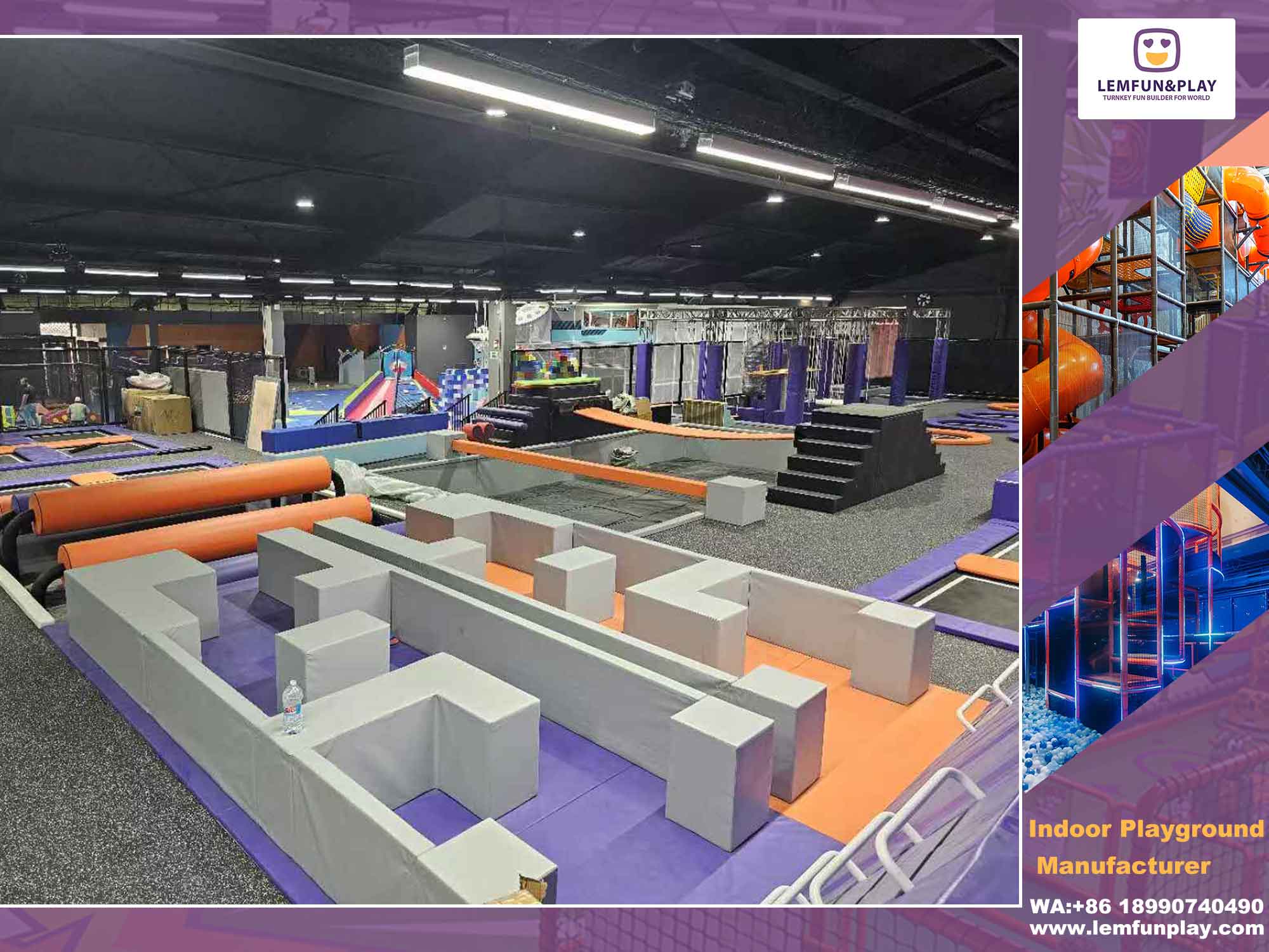 indoor trampoline park setup cost