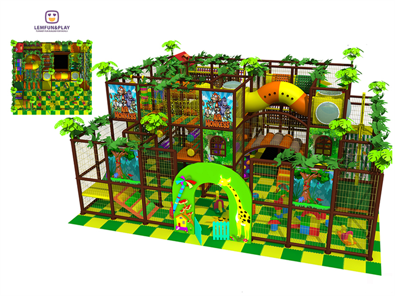 Latest Commercial Indoor Playground With Bright Color Slide For Kids LM-009