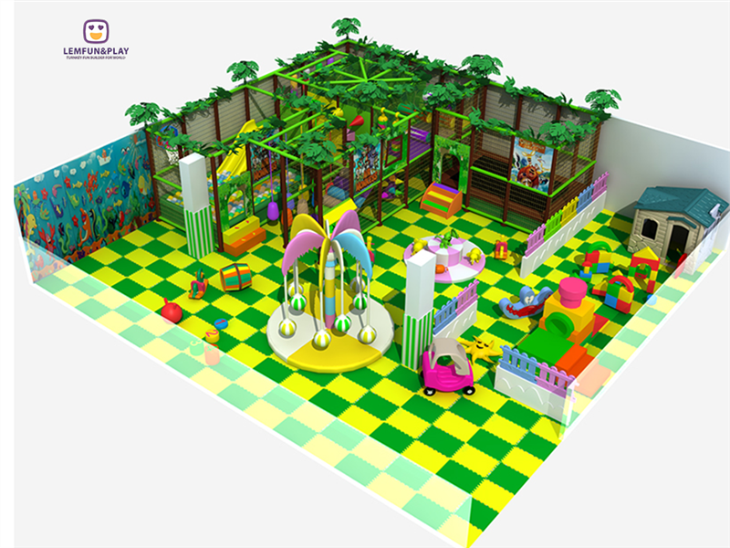 Vibrant Jungle Theme Kids Indoor Playground Equipment LM-010