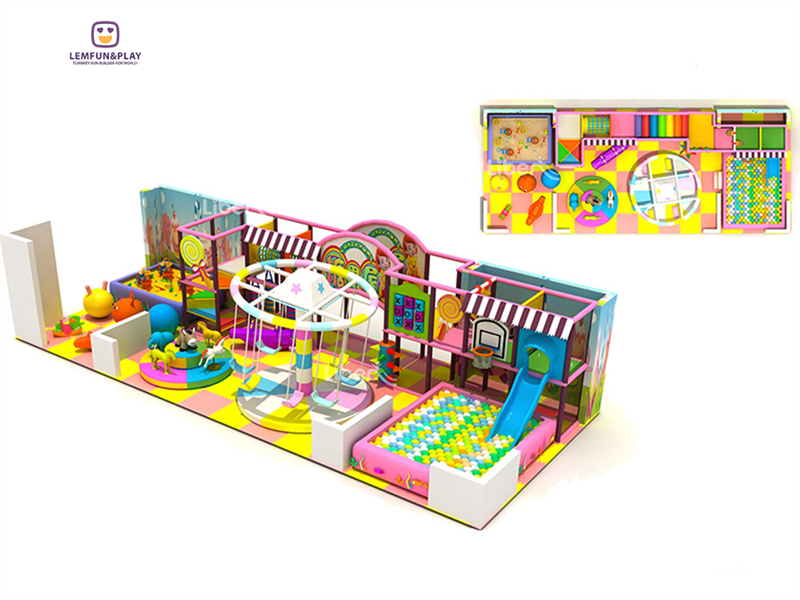 Popular Design Indoor Playground With Cute Merry Go-round For Kids LM-015