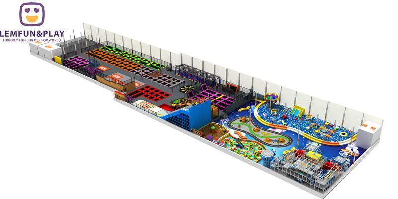 Large Indoor Trampoline Park With Maze Play Set  For Party