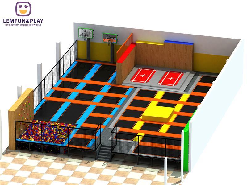 High Quality Indoor Trampoline Park With Large Jumping Mat