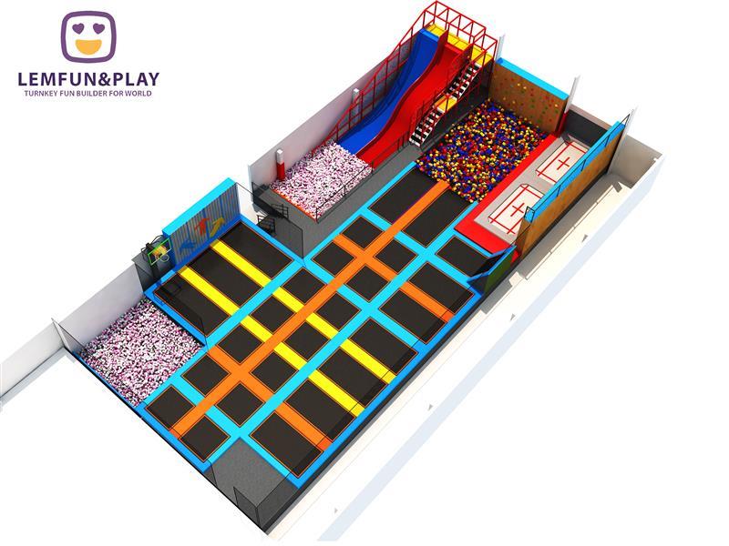 Hot selling Indoor Playground Trampoline Park With Exciting Slide