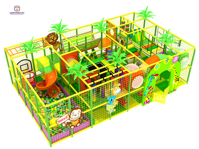 Enjoyable Jungle Exploration Theme Indoor Playground With Colorful Slide For Children LM-028