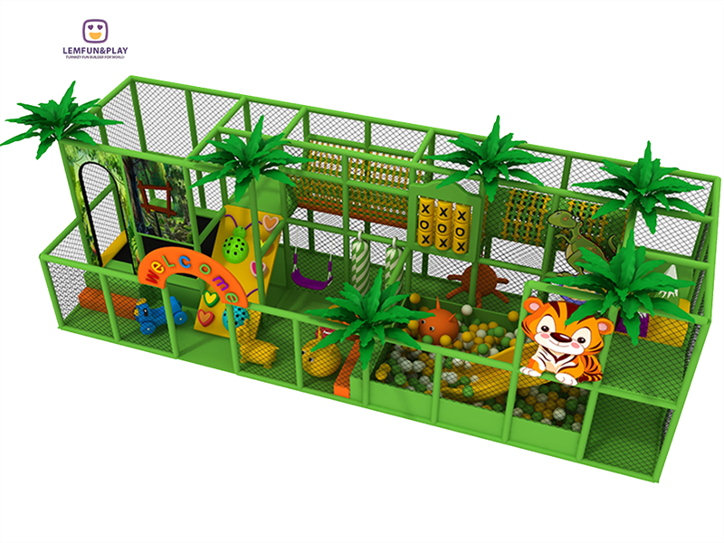 Commercial Jungle Theme Indoor Playground With Slide LM-048