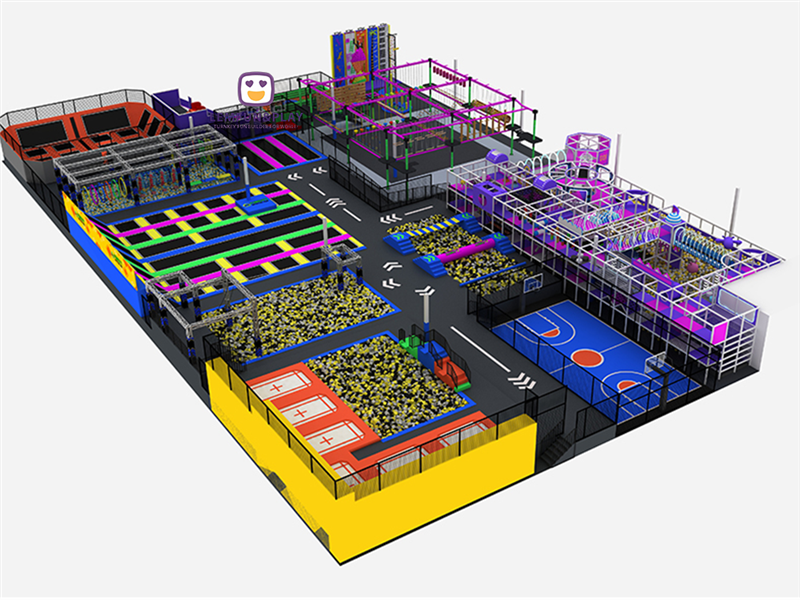 High Quality Indoor Playground With Big Trampoline For SaleLM-052