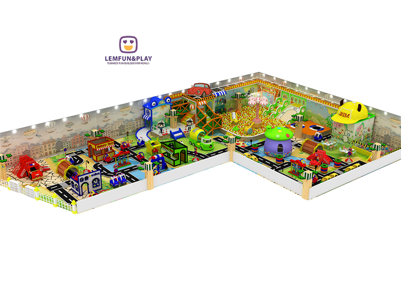 Durable Cheap Indoor Playground With Nice Train Track LM-064