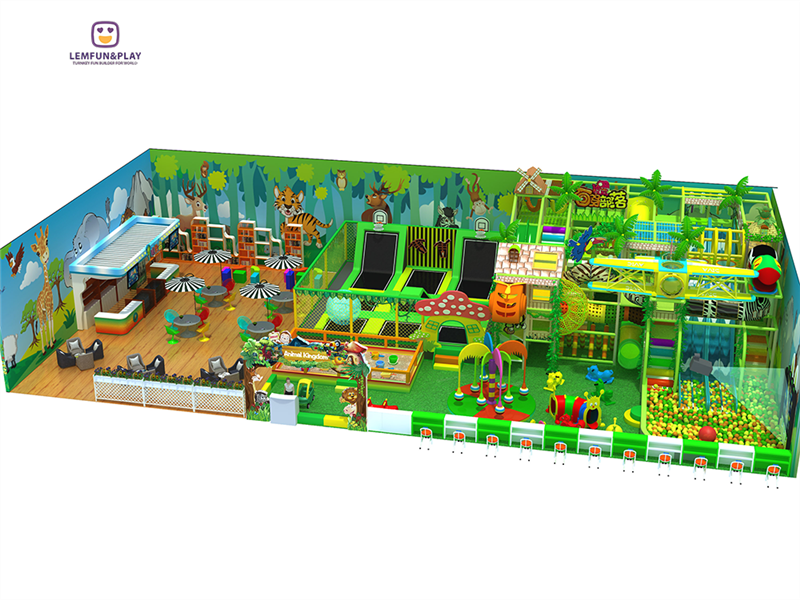 Jungle Themed Indoor Playground With Playful Slide LM-068