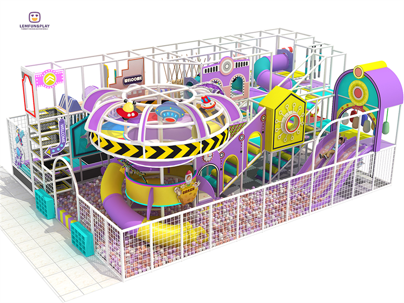 Playful Macaroon Themed Indoor Playground With Creative Slide For Sale LM-069