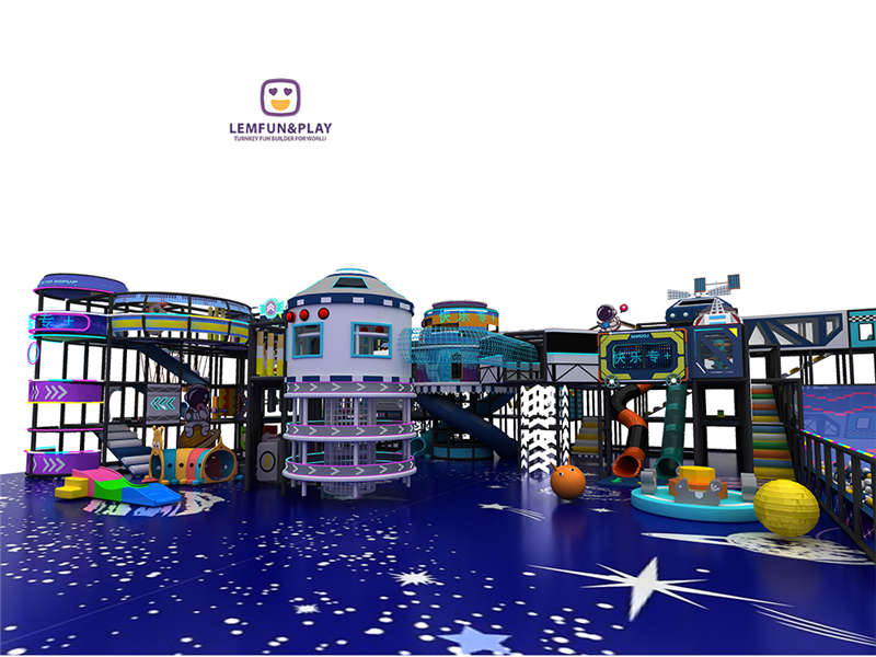 Bright Colorful Indoor Playground With Professional Equipment For Kids LM-076