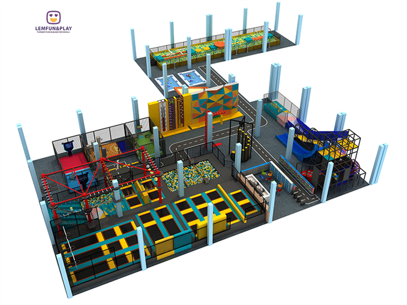 Unique Kids Indoor Playground With Trampolines LM-082