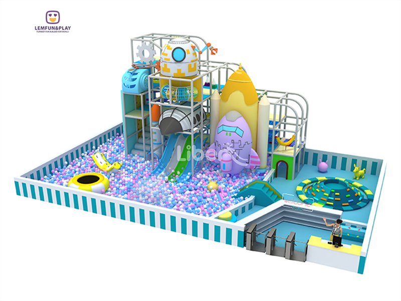 Well Designed Kids Indoor Playground With Macaroon Theme For Kids LM-085