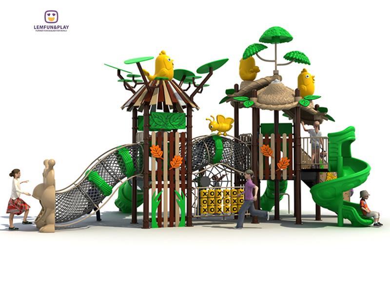 Bright Outdoor Playground With Jungle Theme For Kids LM-ZN005