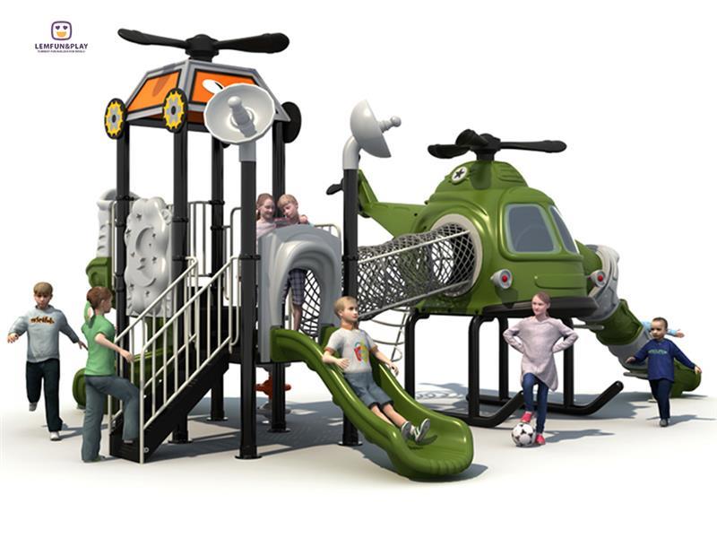 Helicopter Design Kids Slide Outdoor Playground Equipment For Sale LM-ZN021