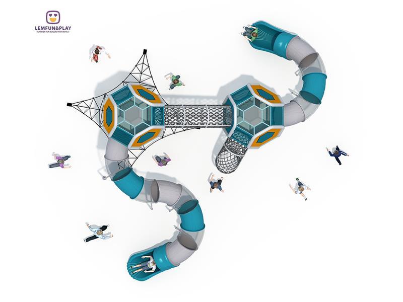 Planet Themed Outdoor Playground With Joyful Slide LM-ZN023