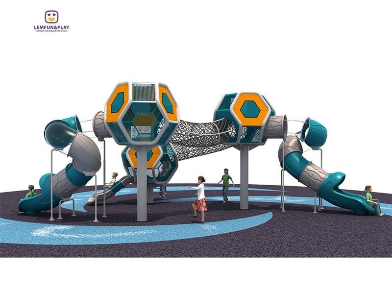 Planet Theme Outdoor Playground With S-slide LM-ZN027