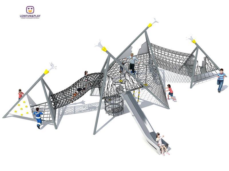 Popular Outdoor Playground Equipment With Climbing Net LM-PP016