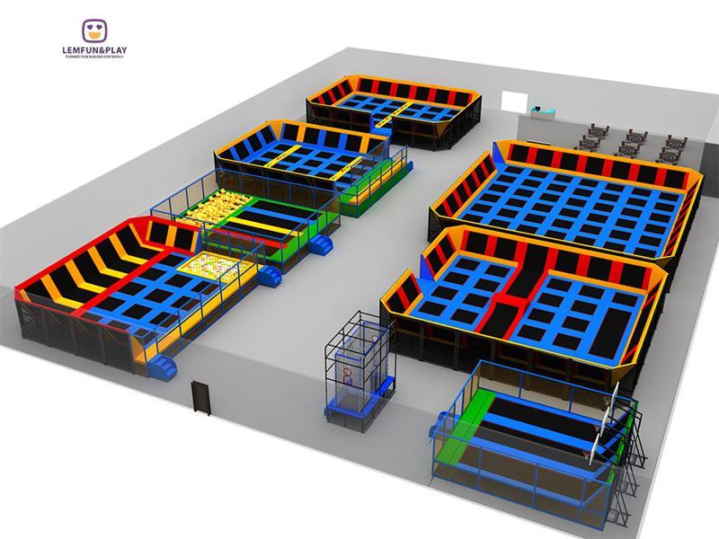 Large Indoor Playground Trampoline Park With Various Zones For Adults