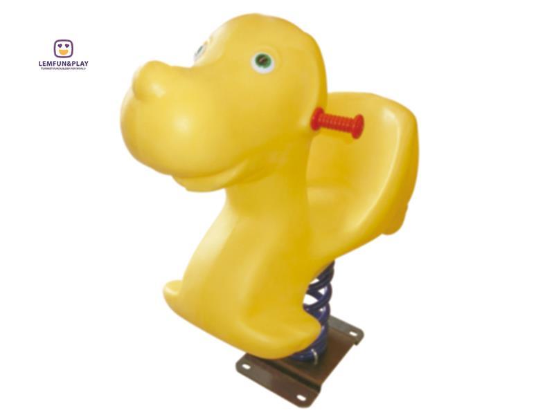 Joyful Yellow Horse Shaped Spring Rider Outdoor Playground Use For Sale