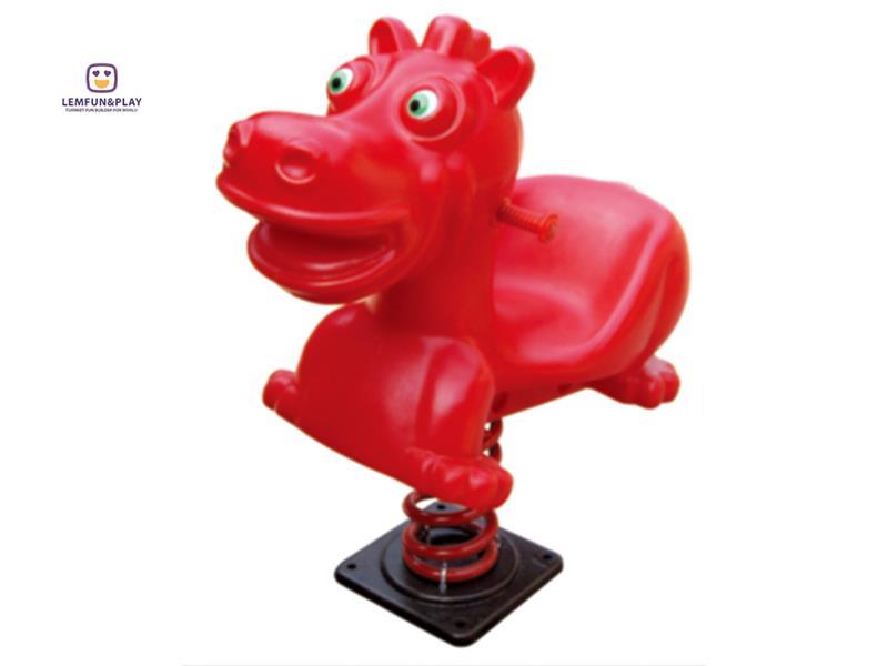 Playful Red Horse Spring Rider For Outdoor Playground