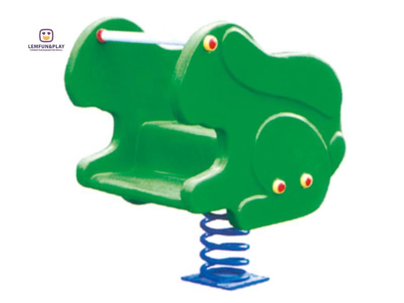 Cute Frog Shaped Outdoor Playground Spring Rider For Kids