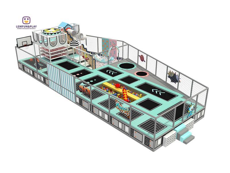 Factory Direct Sale Indoor Trampoline Park with Balance Beam for Kids