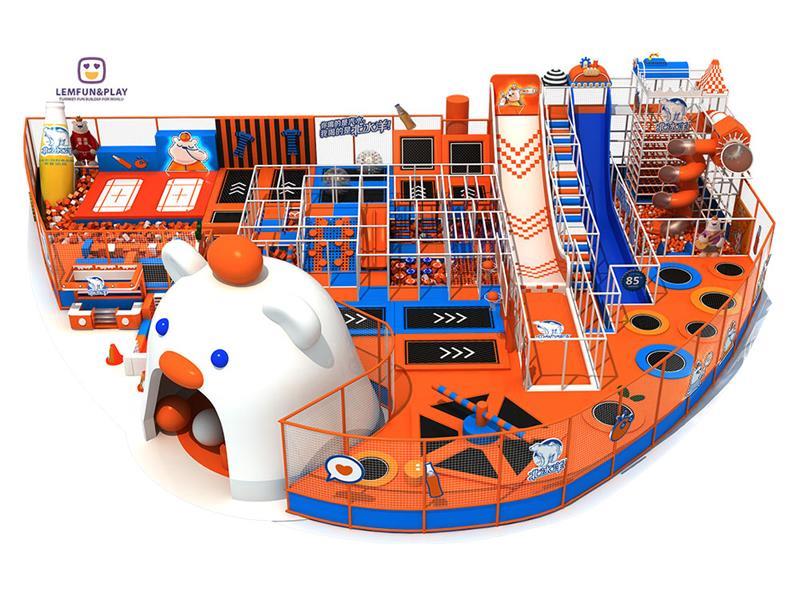 Joyful Kids Indoor Trampoline Park With Lovely Pet Themed Equipment For Sale
