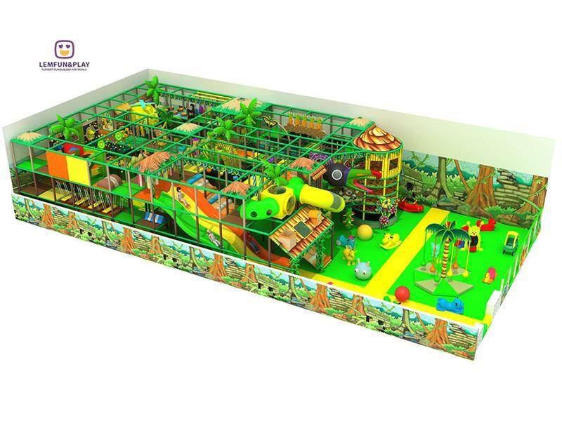 Jungle Style Play Park Kids Indoor Playground With Large Maze Play Area for Sale