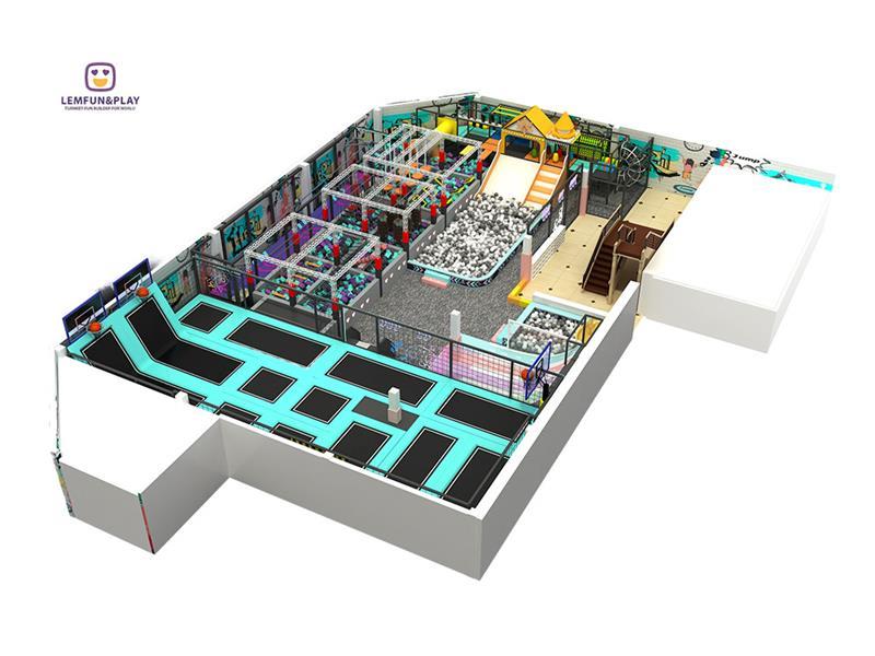 Integrated Kids Indoor Playground with Large Ninja Obstacle Game for Sale