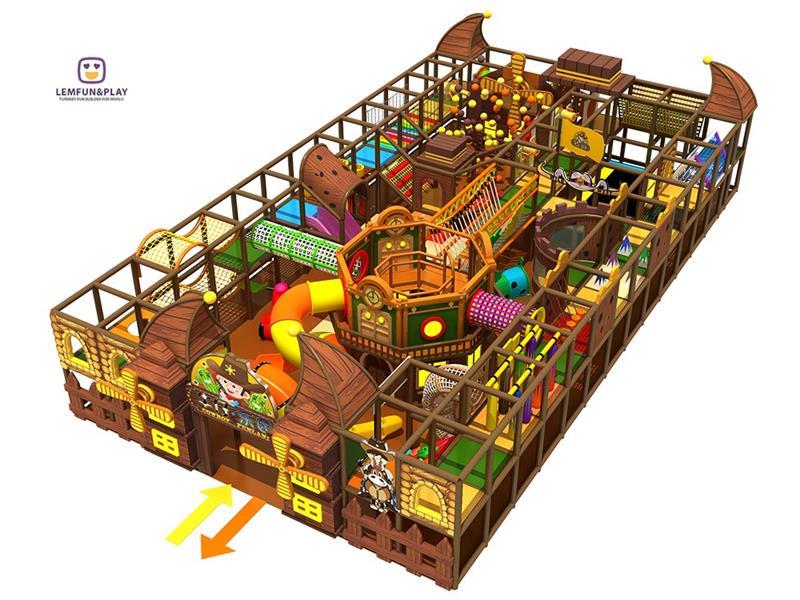 Western Town Themed Kids Indoor Playground with Various Obstacle Games for Sale