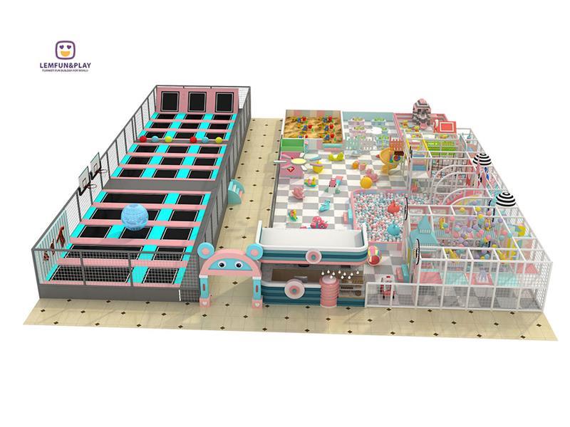 Candy Themed Kids Indoor Play Park with Large Trampoline Area for Sale