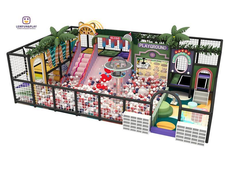 Jungle Themed Kids Indoor Playground with Interactive Ball Game for Sale