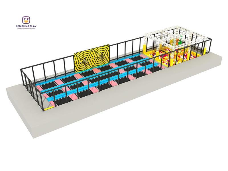 Simple Indoor Trampoline Park with Interesting Ninja Warrior Obstacle Game for Sale