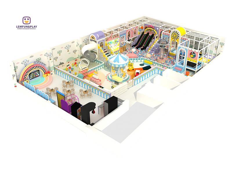 Newest Candy Themed Kids Indoor Playground Equipment With Performance Stage for Sale